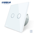 Livolo Electric Switch Gray Luxury Crystal Glass Panel power window curtain touch switch EU standard VL-C702W-15